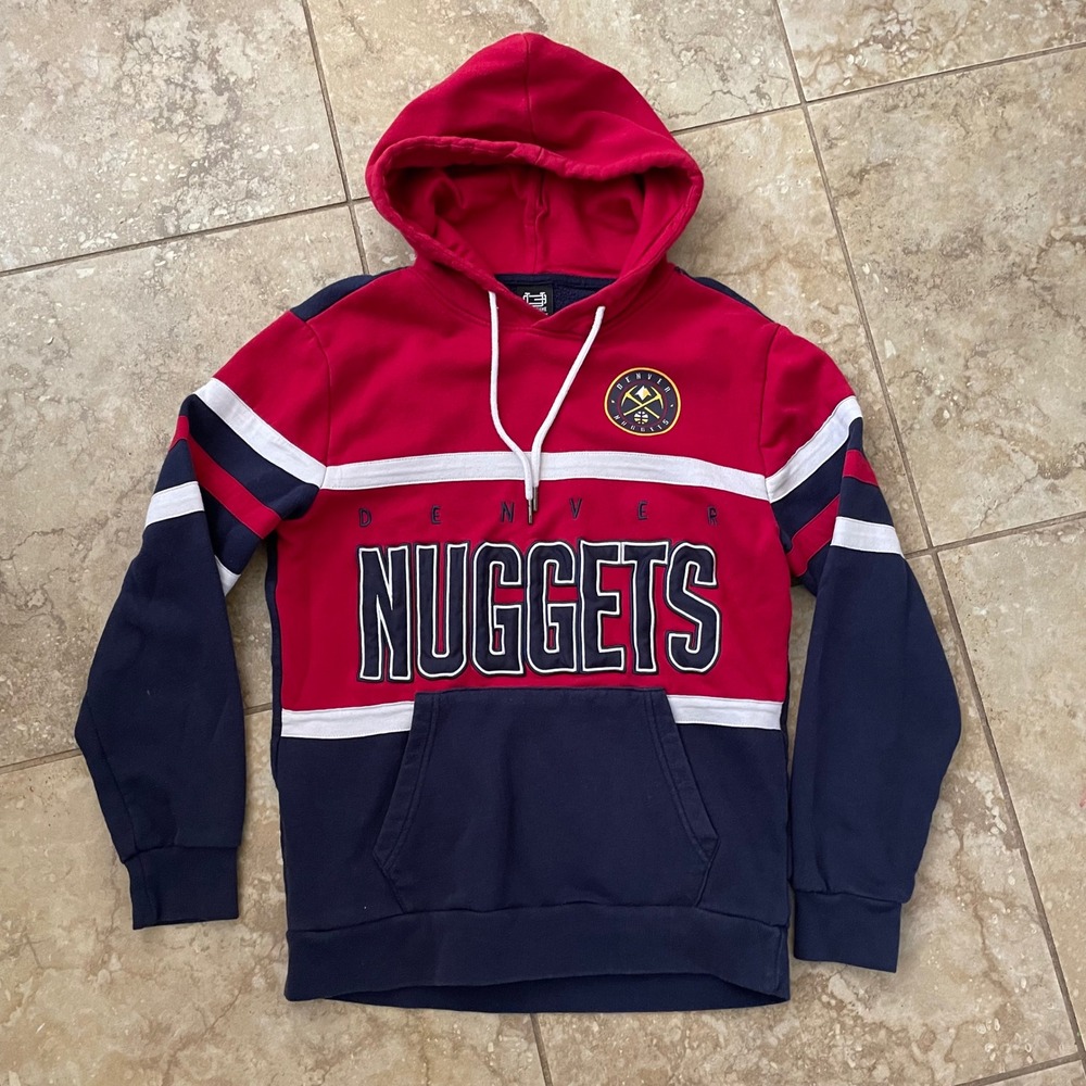 Ultra Game Denver Nuggets Hoodie Mens Small Red Blue Colorblock NBA Basketball
